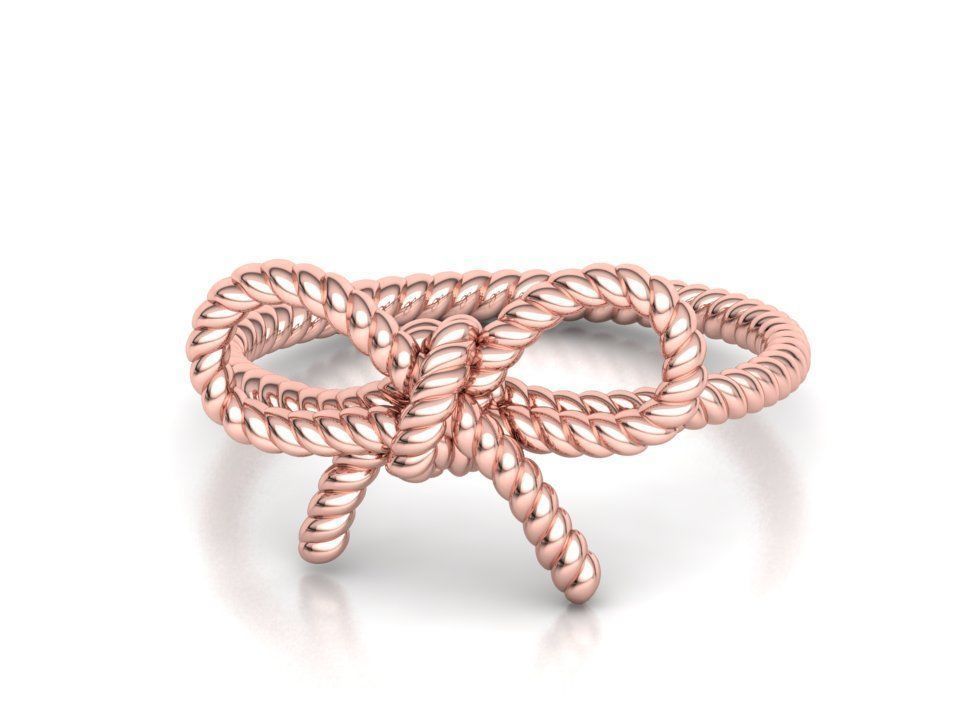 Bow Knot Rope style Ring 3dmodel 3D print model_12