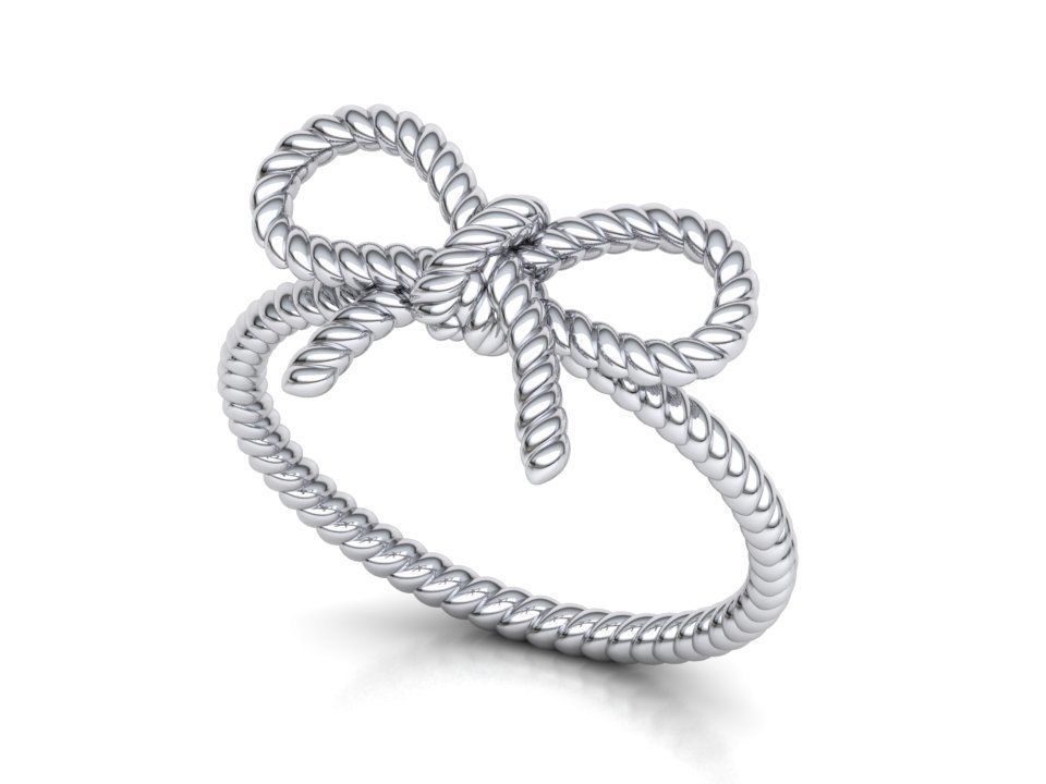 Bow Knot Rope style Ring 3dmodel 3D print model_15