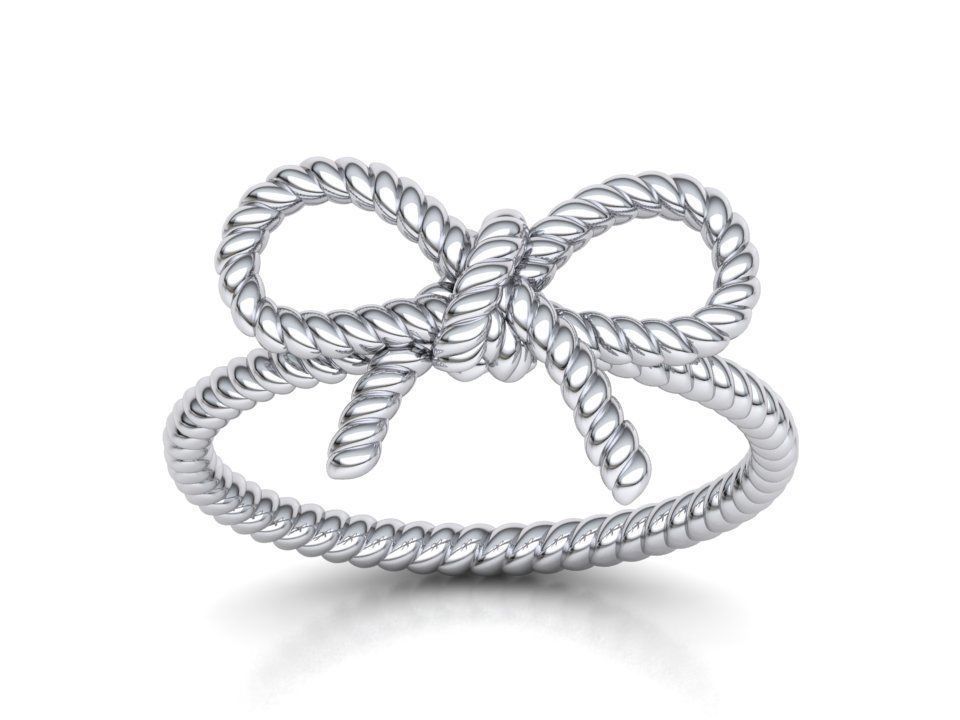 Bow Knot Rope style Ring 3dmodel 3D print model_4