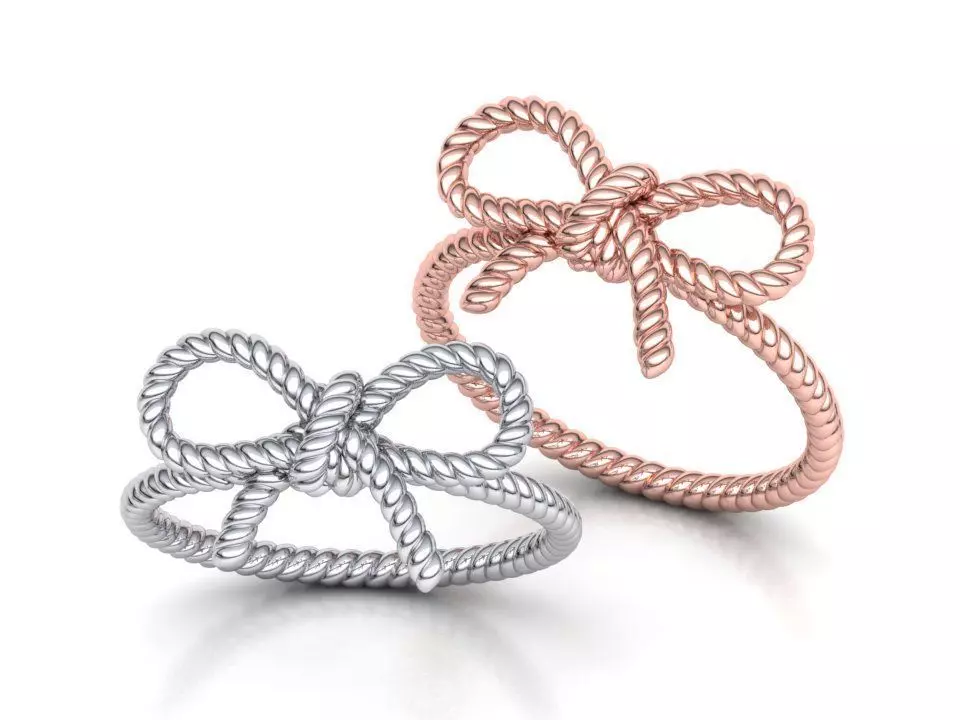 Bow Knot Rope style Ring 3dmodel 3D print model_0