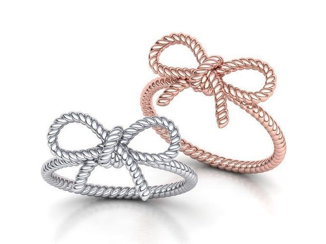 Bow Knot Rope style Ring 3dmodel 3D print model