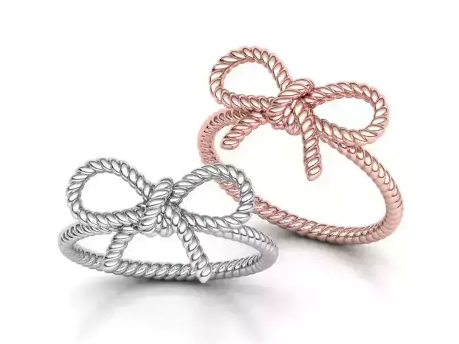 Bow Knot Rope style Ring 3dmodel 3D print model
