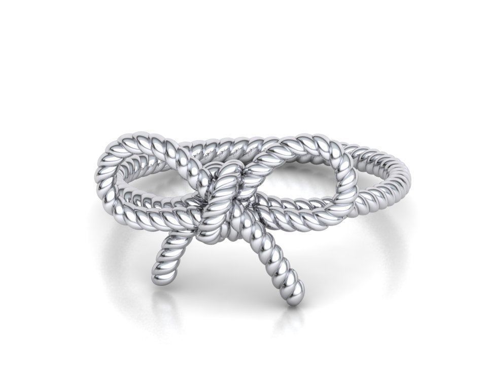 Bow Knot Rope style Ring 3dmodel 3D print model_13