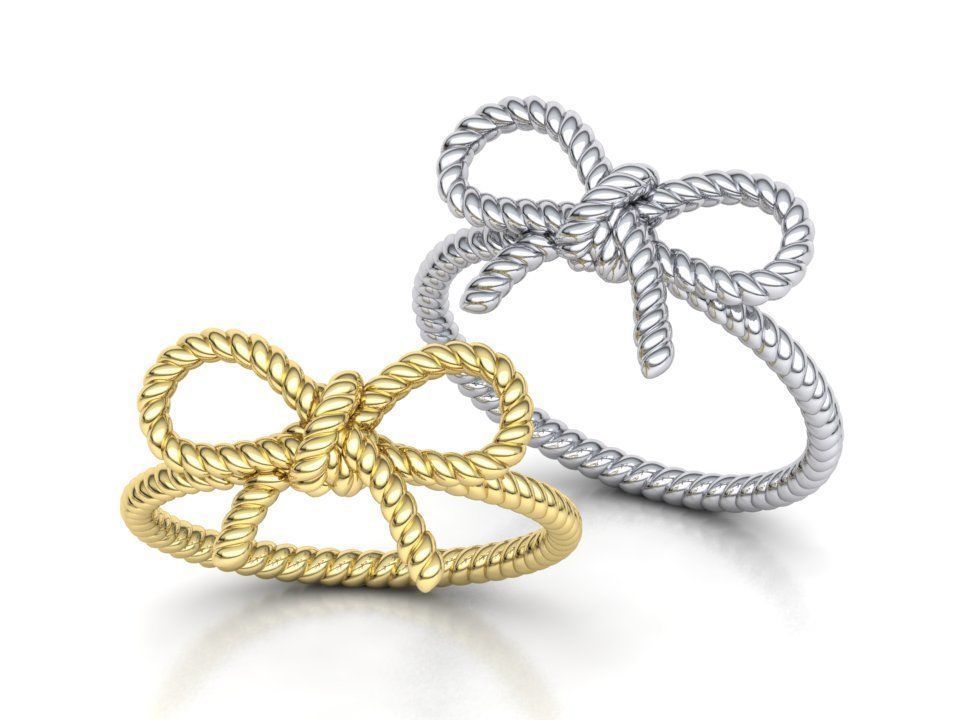 Bow Knot Rope style Ring 3dmodel 3D print model_1