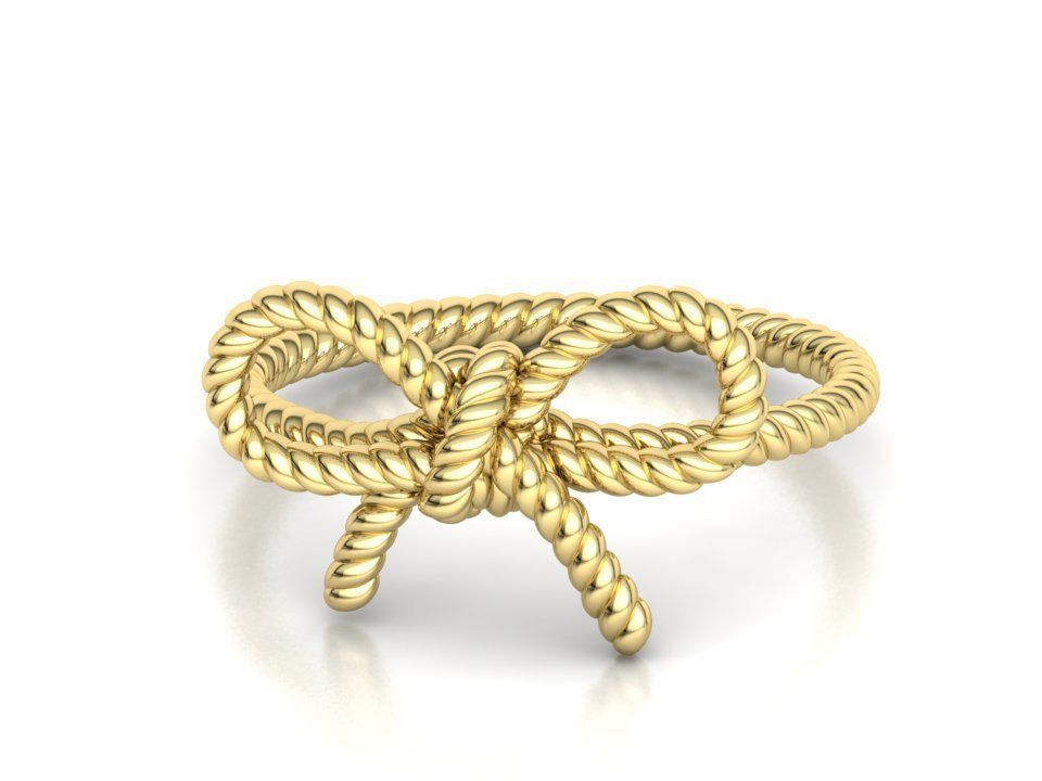 Bow Knot Rope style Ring 3dmodel 3D print model_11