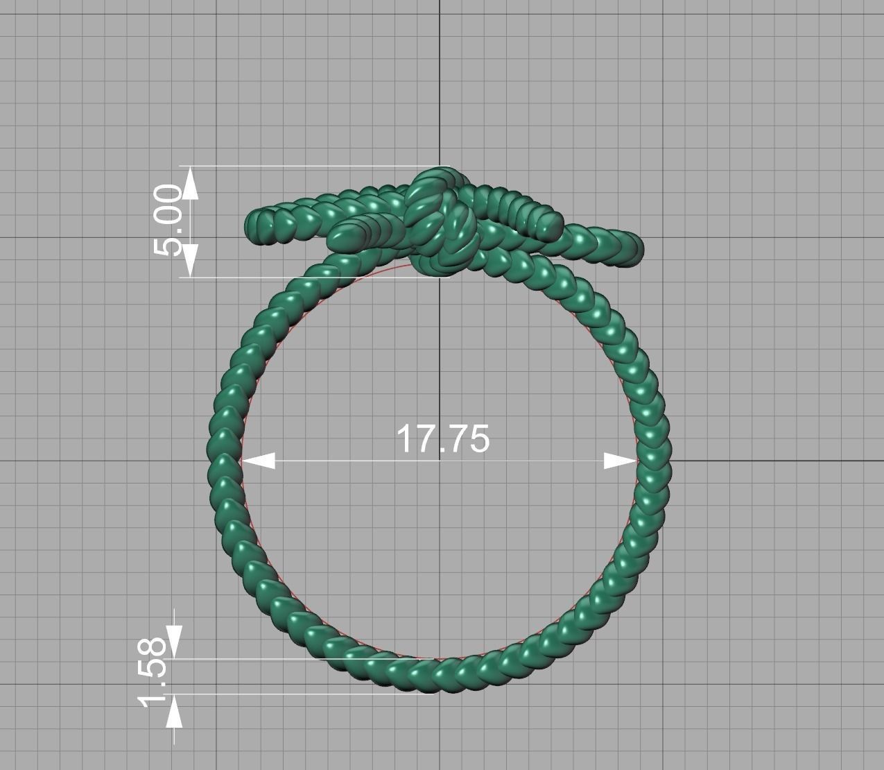 Bow Knot Rope style Ring 3dmodel 3D print model_8