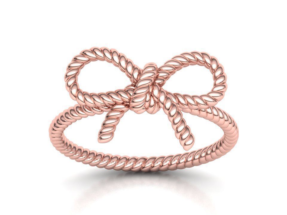 Bow Knot Rope style Ring 3dmodel 3D print model_2