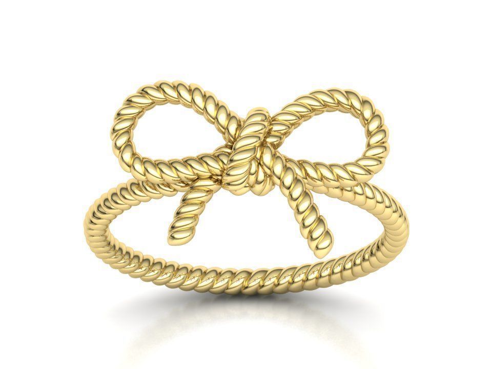 Bow Knot Rope style Ring 3dmodel 3D print model_3