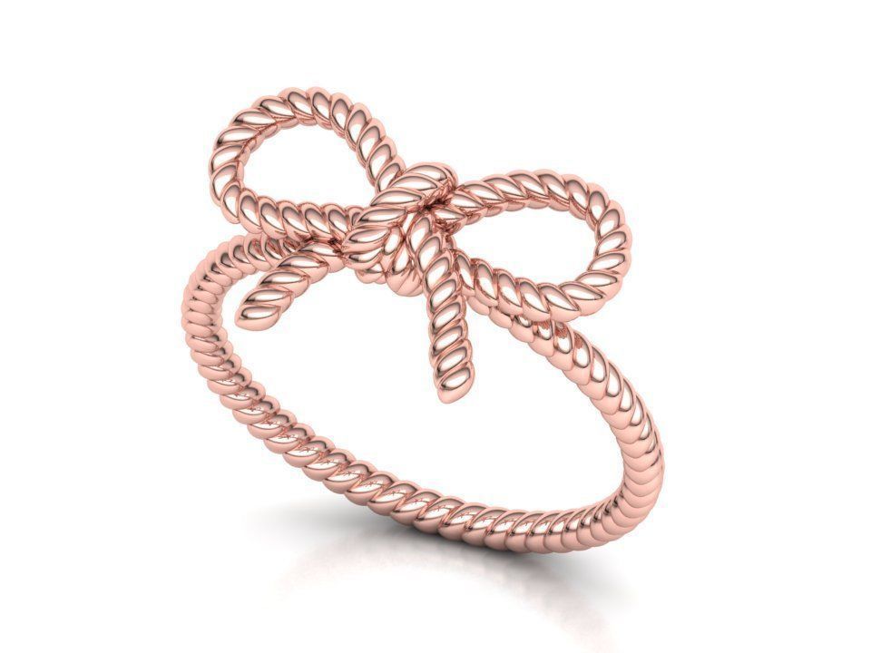 Bow Knot Rope style Ring 3dmodel 3D print model_14
