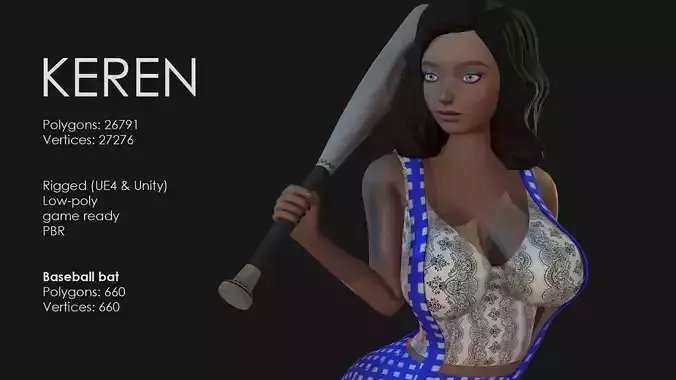 Keren Style I GIRL Low-poly 3D model