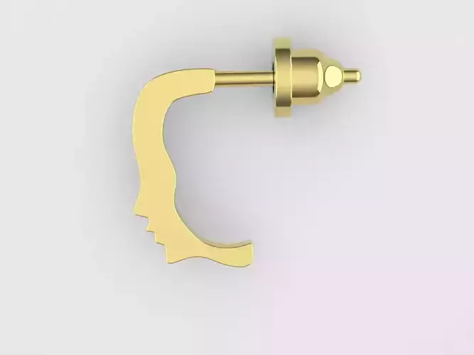 woman face earrings 3D print model