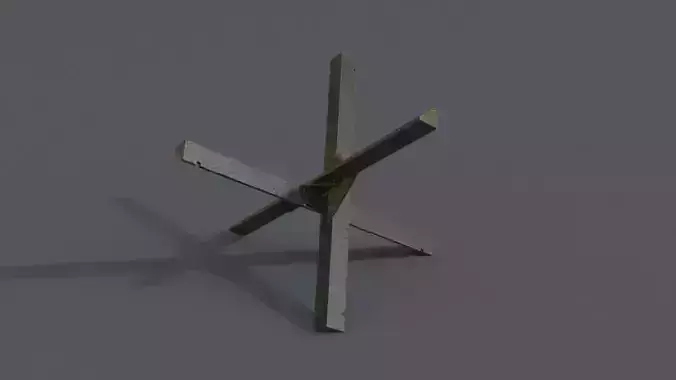 Czech hedgehog WW2 barricade 3D model