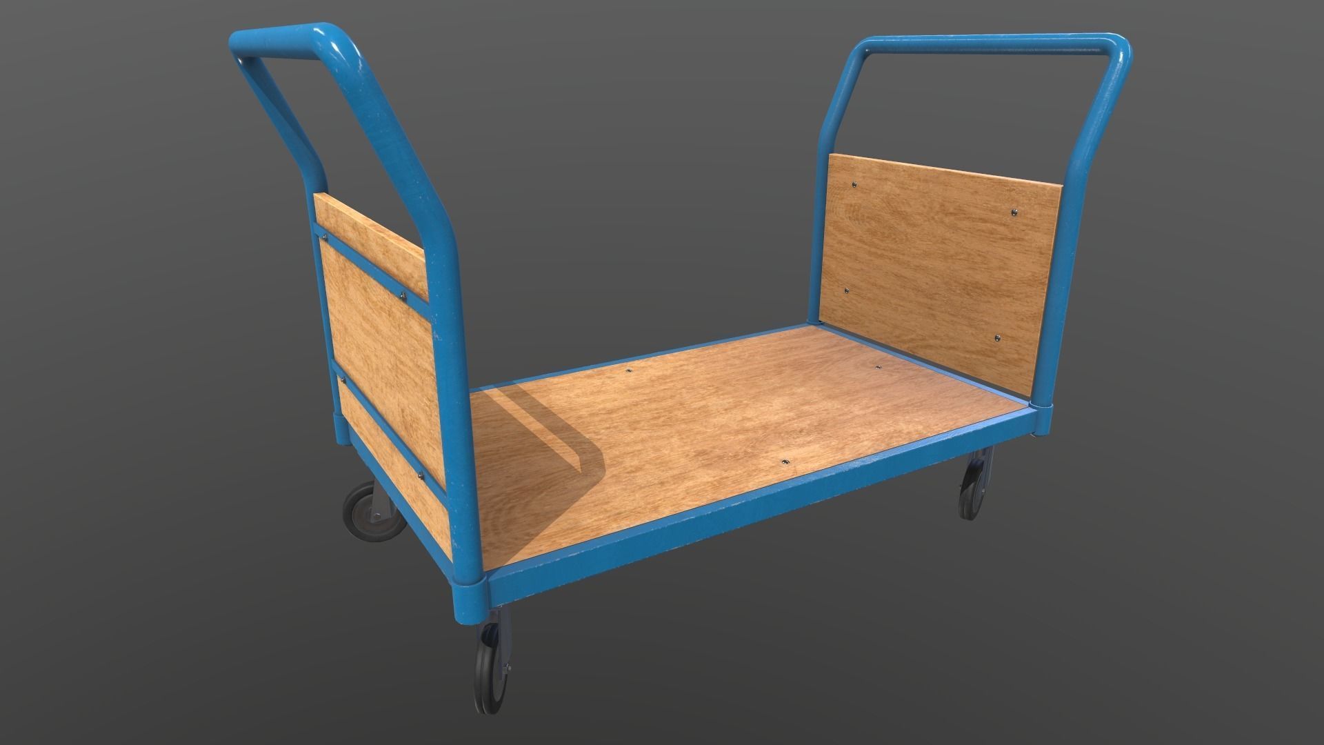 Game Ready Platform Trolley Low-poly 3D model_2