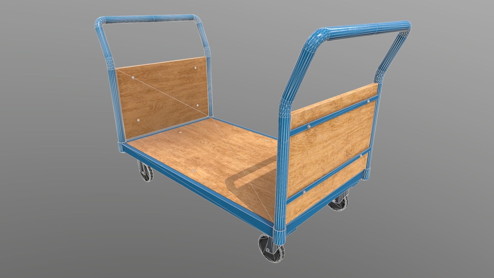 Game Ready Platform Trolley Low-poly 3D model_10