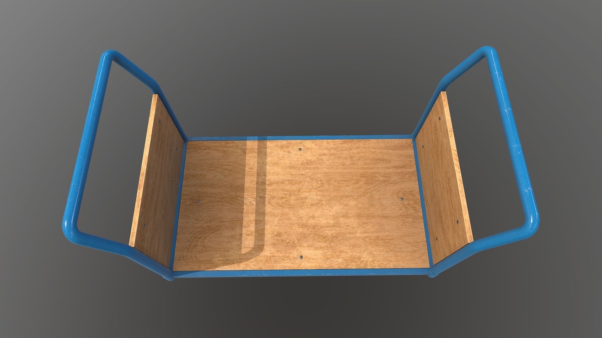 Game Ready Platform Trolley Low-poly 3D model_5