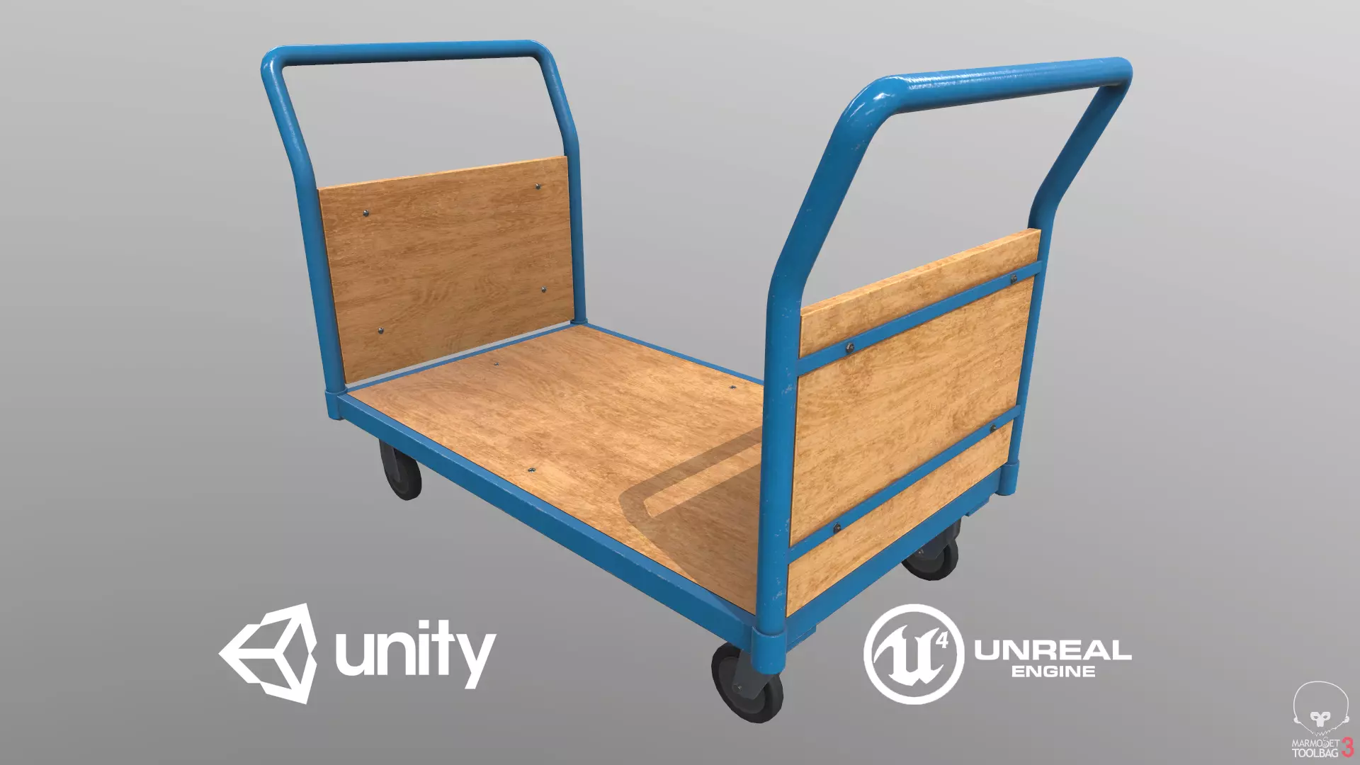 Game Ready Platform Trolley Low-poly 3D model_0