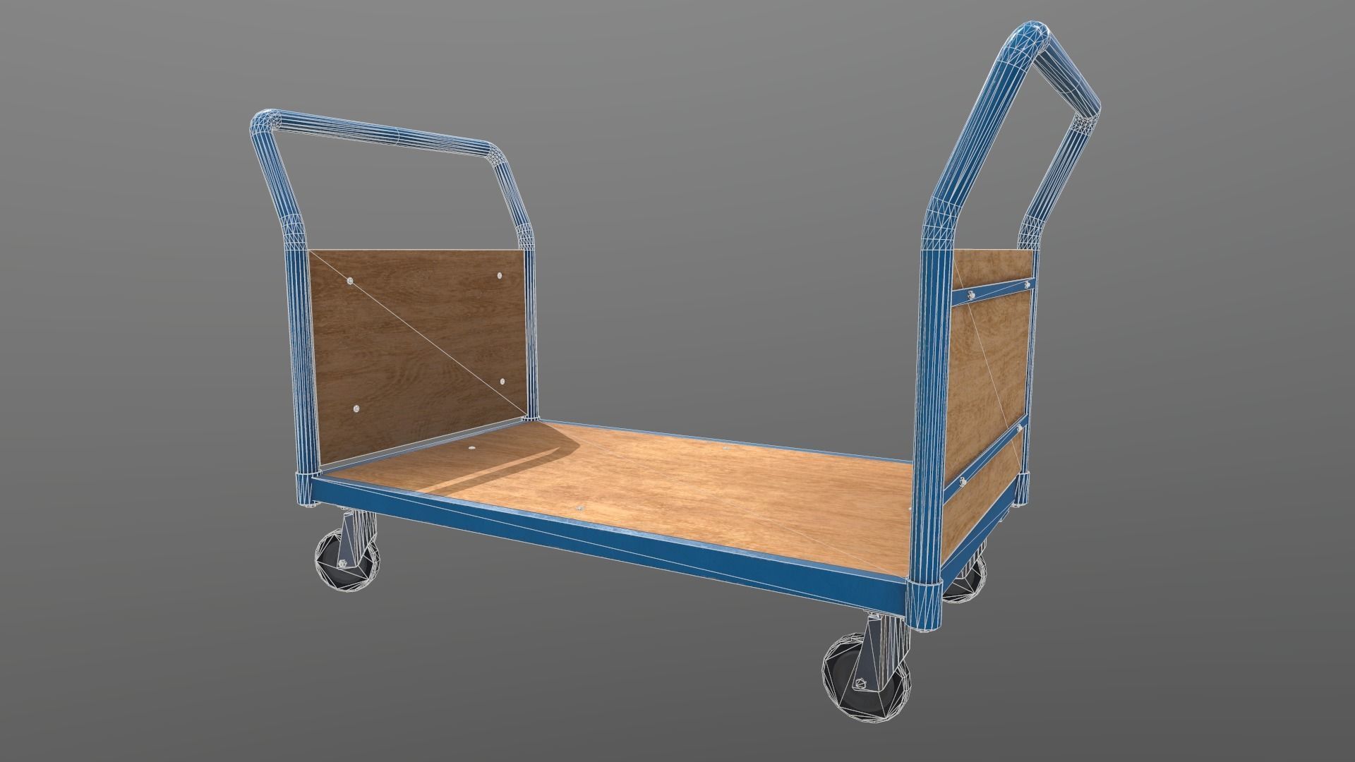 Game Ready Platform Trolley Low-poly 3D model_16