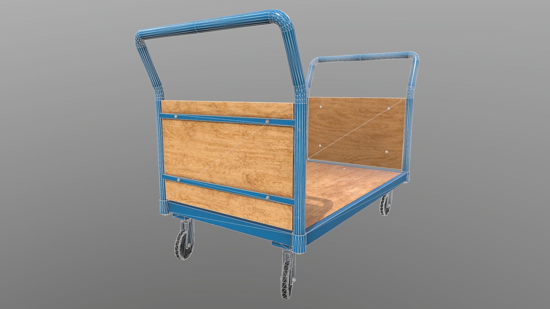 Game Ready Platform Trolley Low-poly 3D model_12
