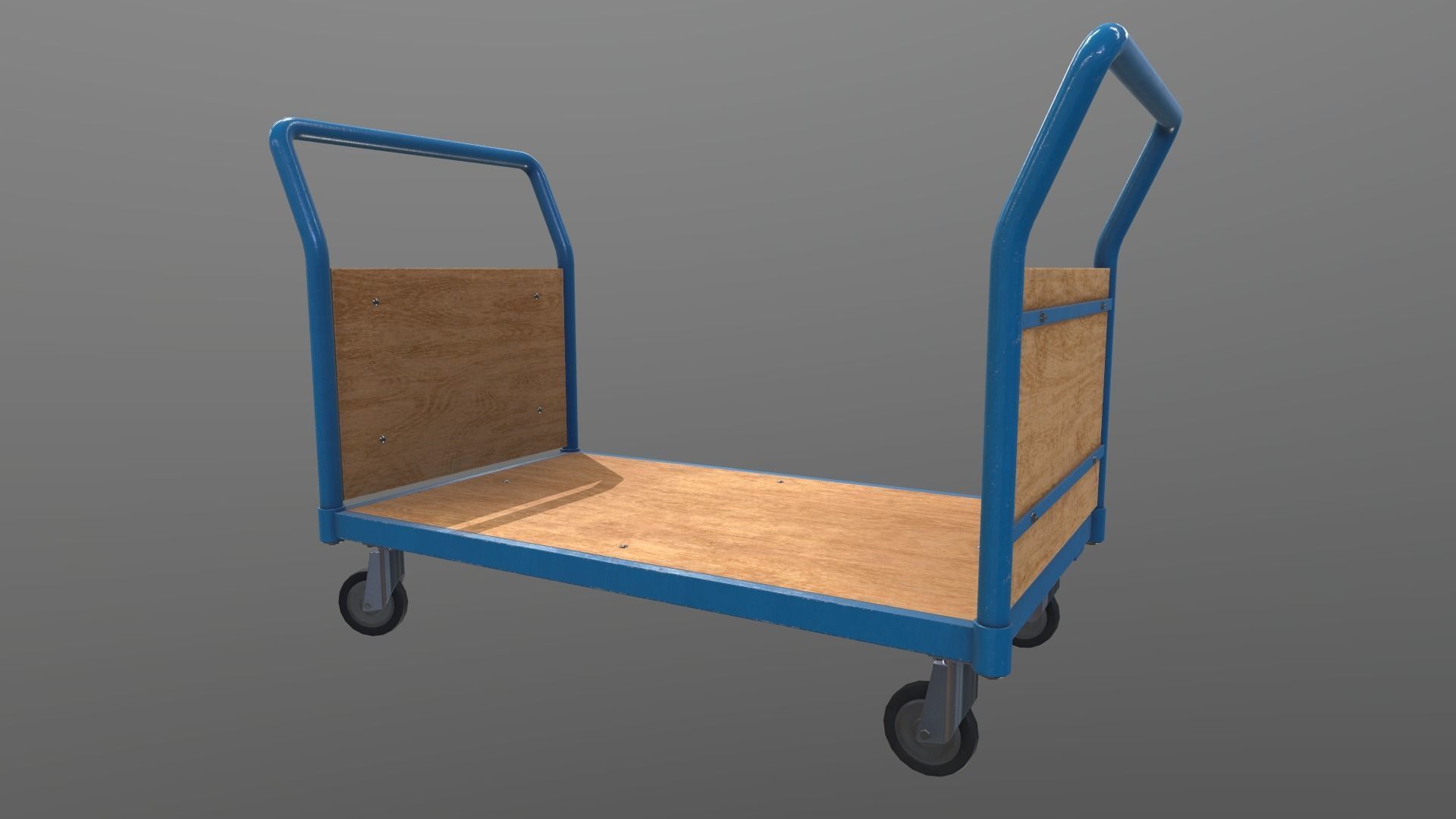 Game Ready Platform Trolley Low-poly 3D model_8