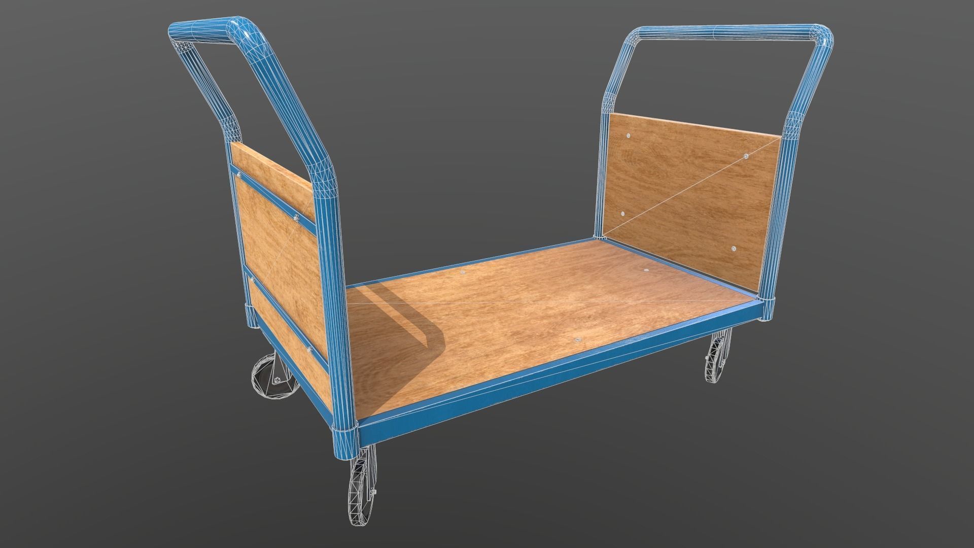 Game Ready Platform Trolley Low-poly 3D model_17