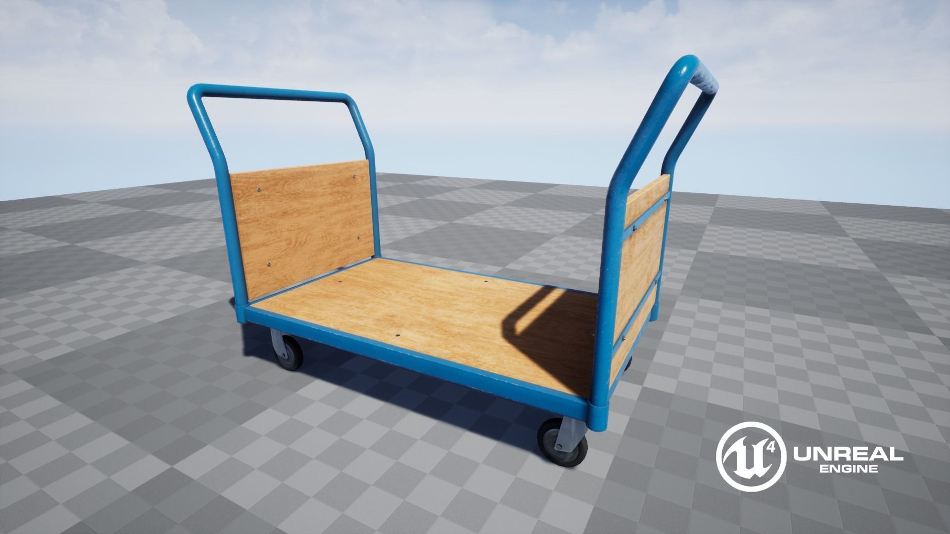 Game Ready Platform Trolley Low-poly 3D model_20