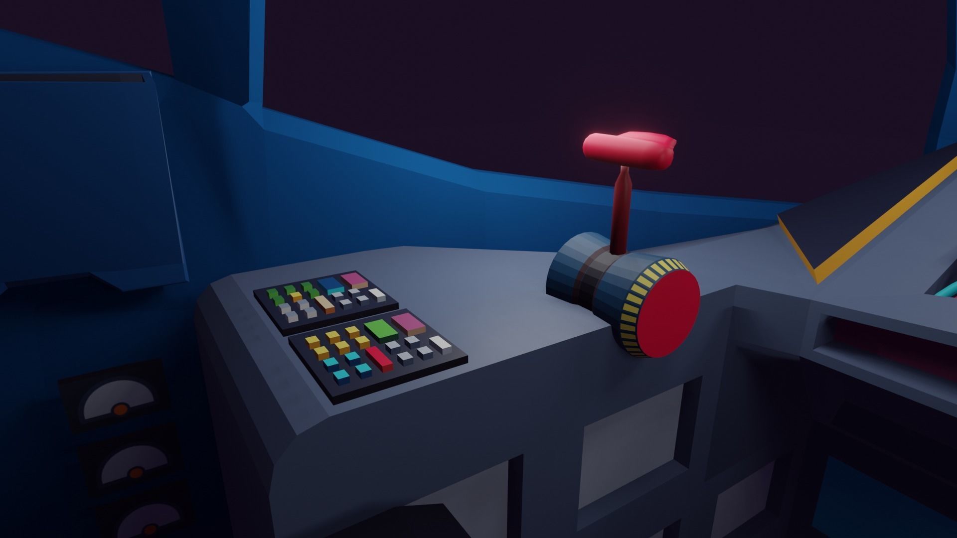 Spaceship Cockpit for VR Free low-poly 3D model_3