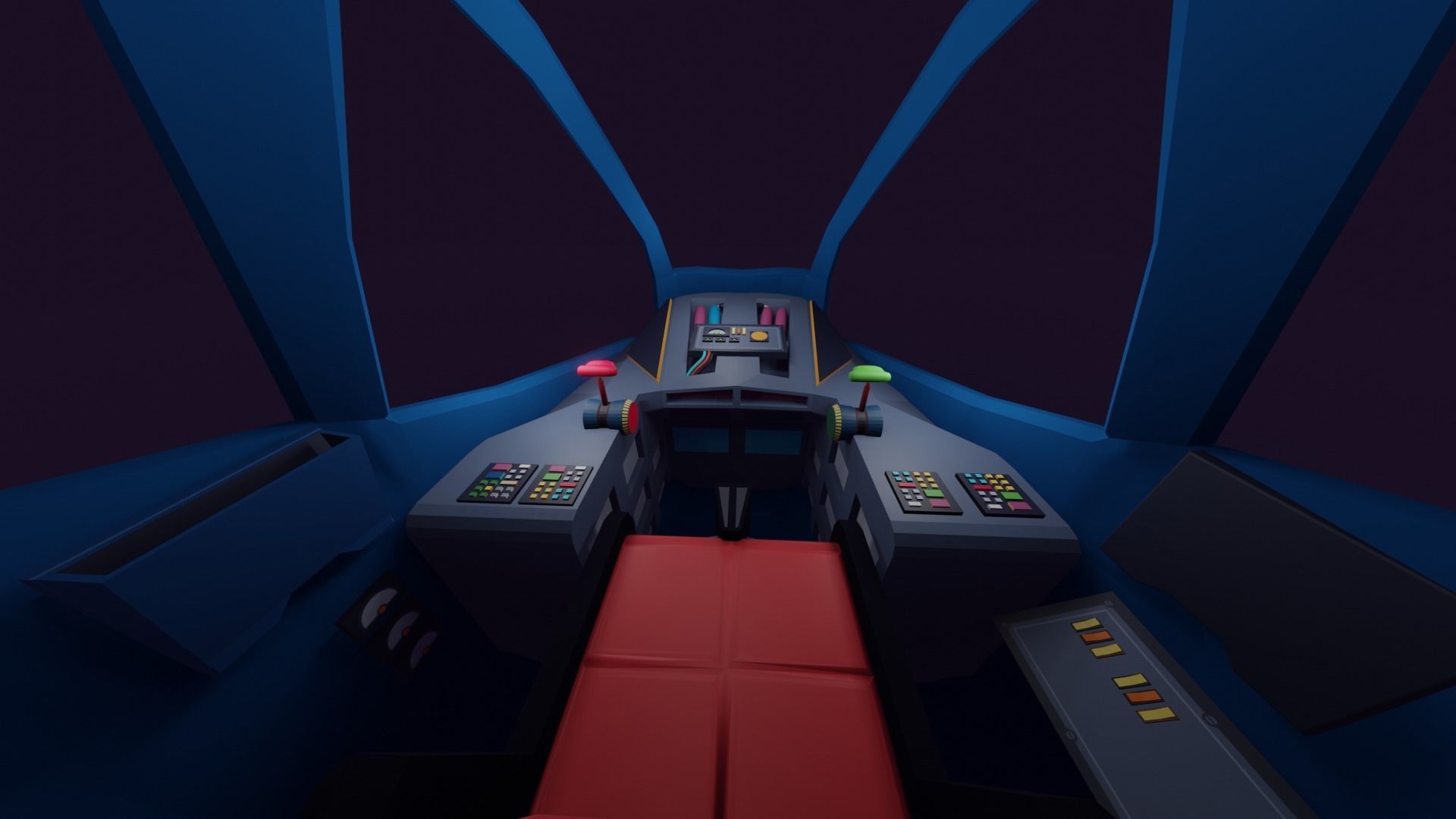 Spaceship Cockpit for VR Free low-poly 3D model_2