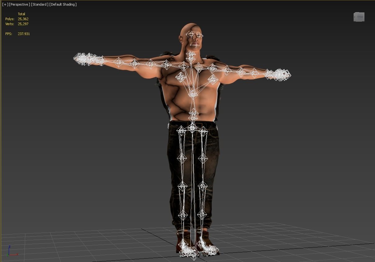 character design Dwayne Johnson the rock 3D model_7