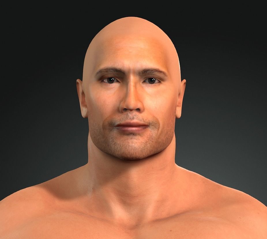 character design Dwayne Johnson the rock 3D model_2