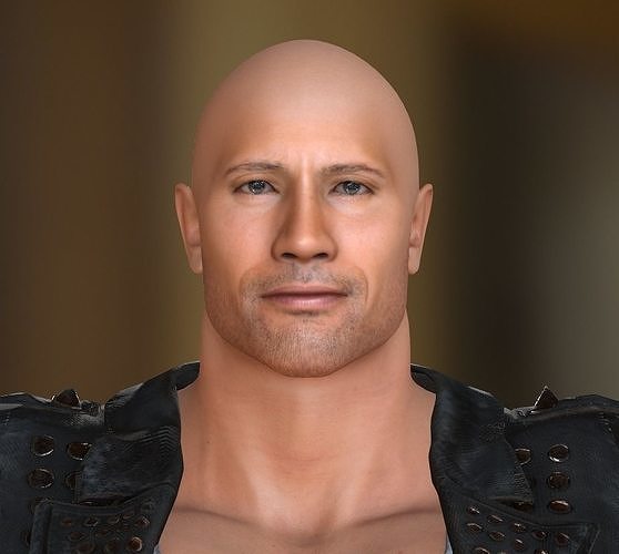 character design Dwayne Johnson the rock 3D model