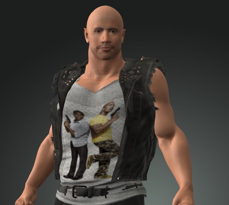 character design Dwayne Johnson the rock 3D model_5