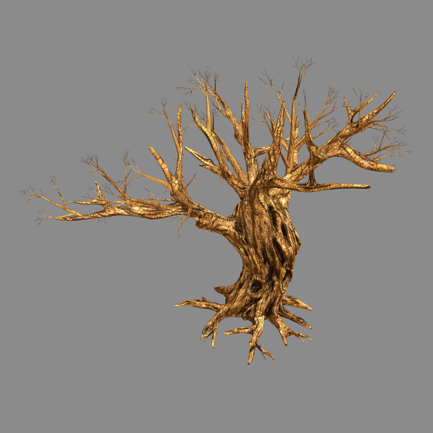 Fox Qishan - ruins film - dry tree 02 3D model_2
