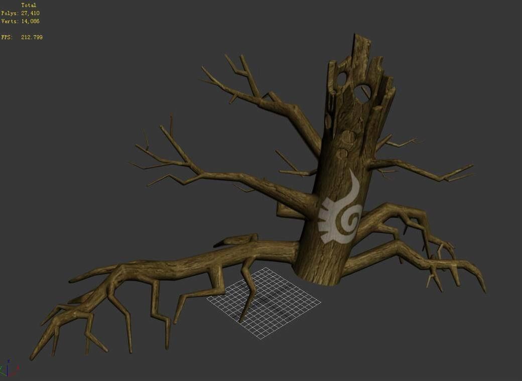Fox Qishan - altar dead tree 01 3D model_4