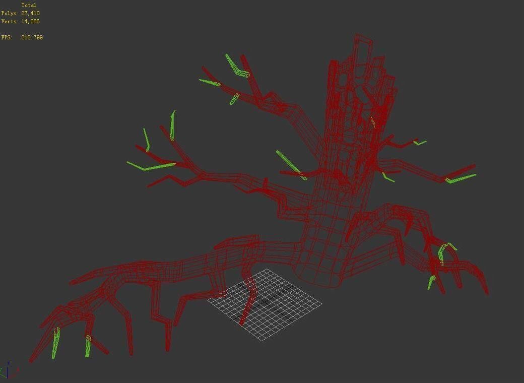 Fox Qishan - altar dead tree 01 3D model_3