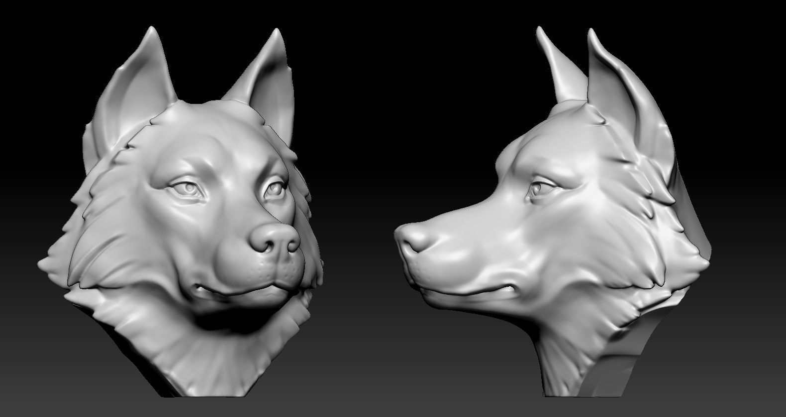 Husky Head 3D print model_4