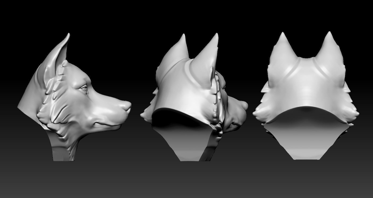 Husky Head 3D print model_9