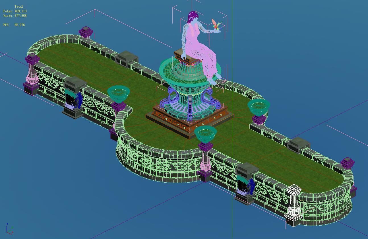 Church Hospital - flower garden 01 3D model_5