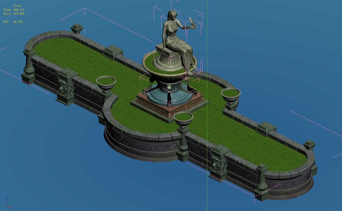 Church Hospital - flower garden 01 3D model_6