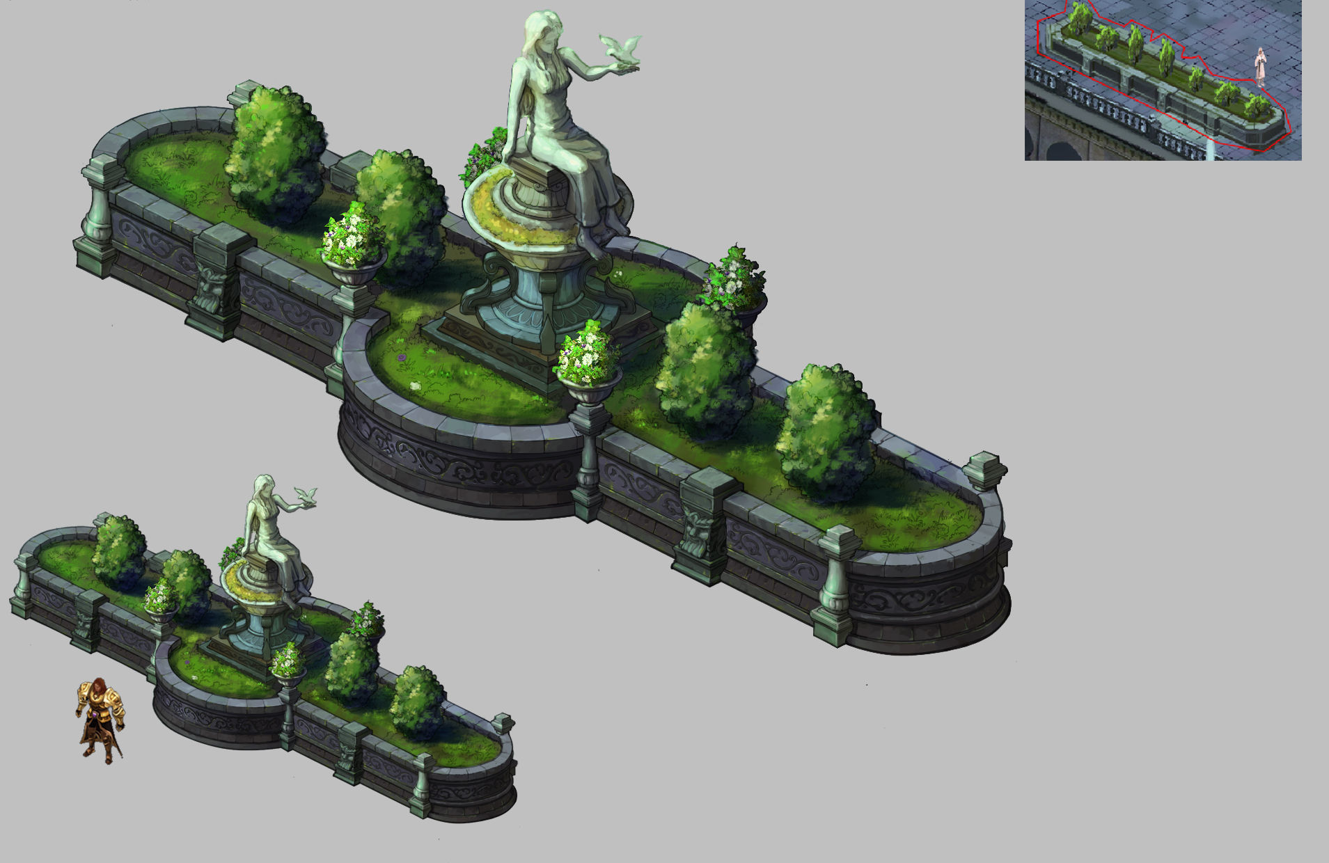 Church Hospital - flower garden 01 3D model_2