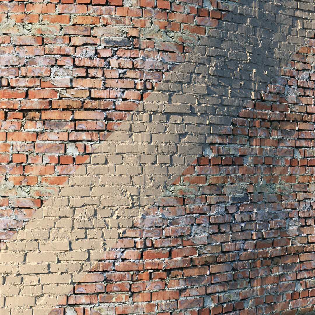 Material of an old brick wall 01 Low-poly 3D model_3