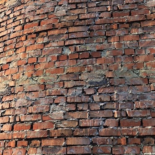 Material of an old brick wall 01 Low-poly 3D model