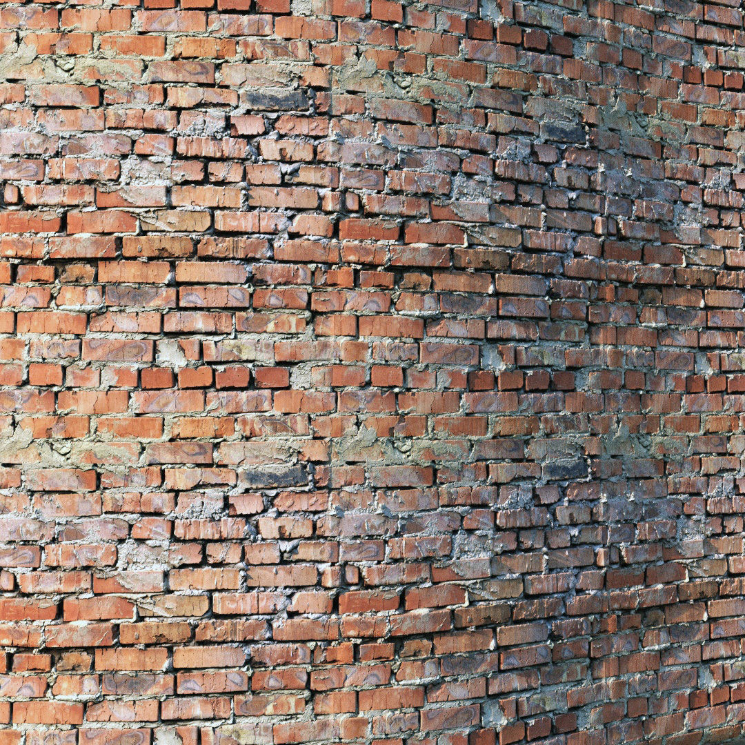 Material of an old brick wall 01 Low-poly 3D model_2