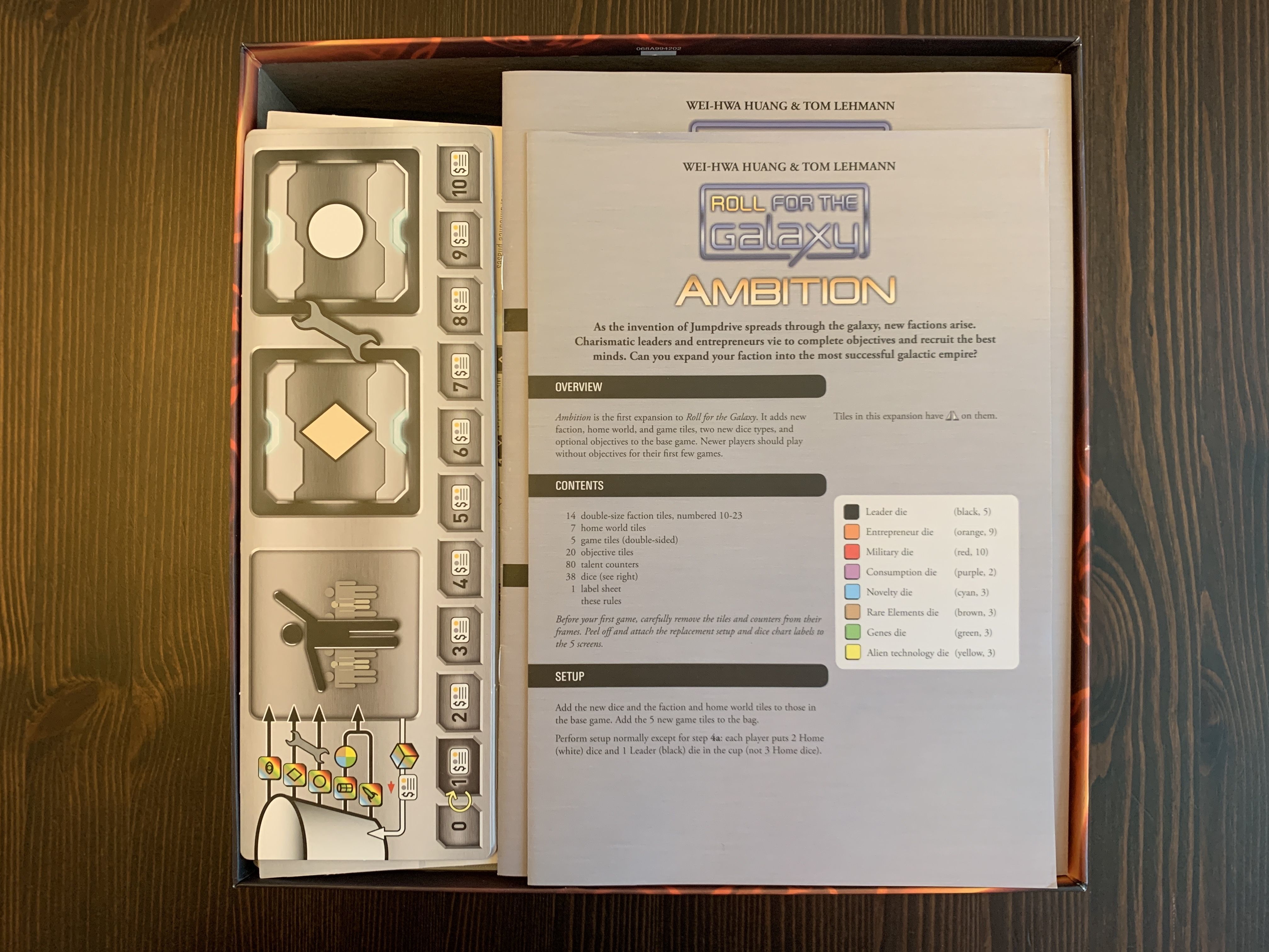 Roll for the Galaxy Board Game Organizer Insert with Ambition Free 3D print model_14