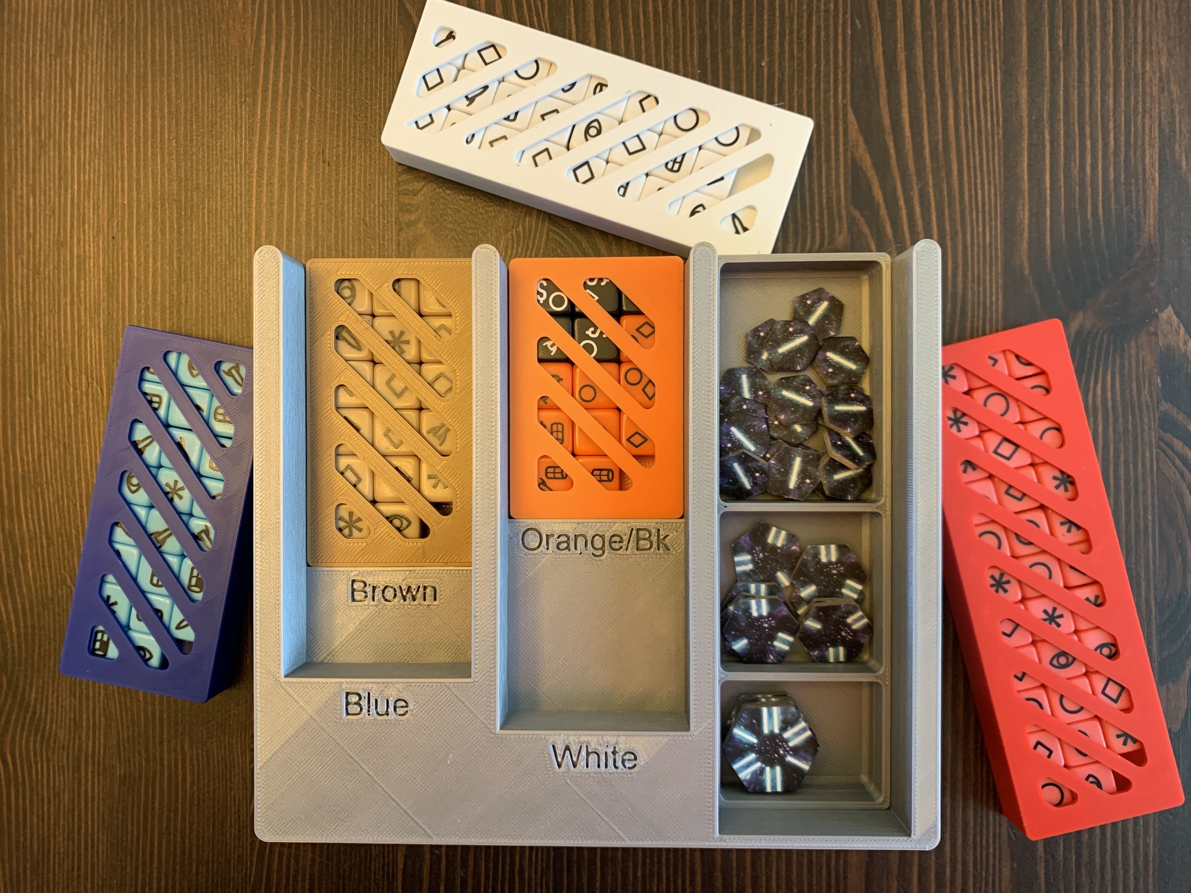 Roll for the Galaxy Board Game Organizer Insert with Ambition Free 3D print model_2