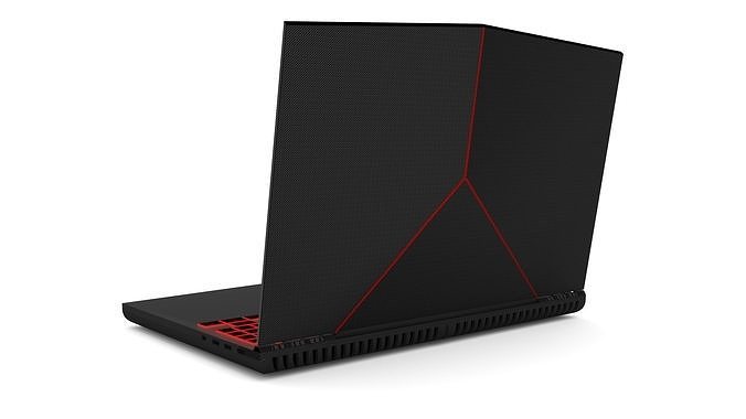 Laptop dell inspiron gaming Low-poly 3D model