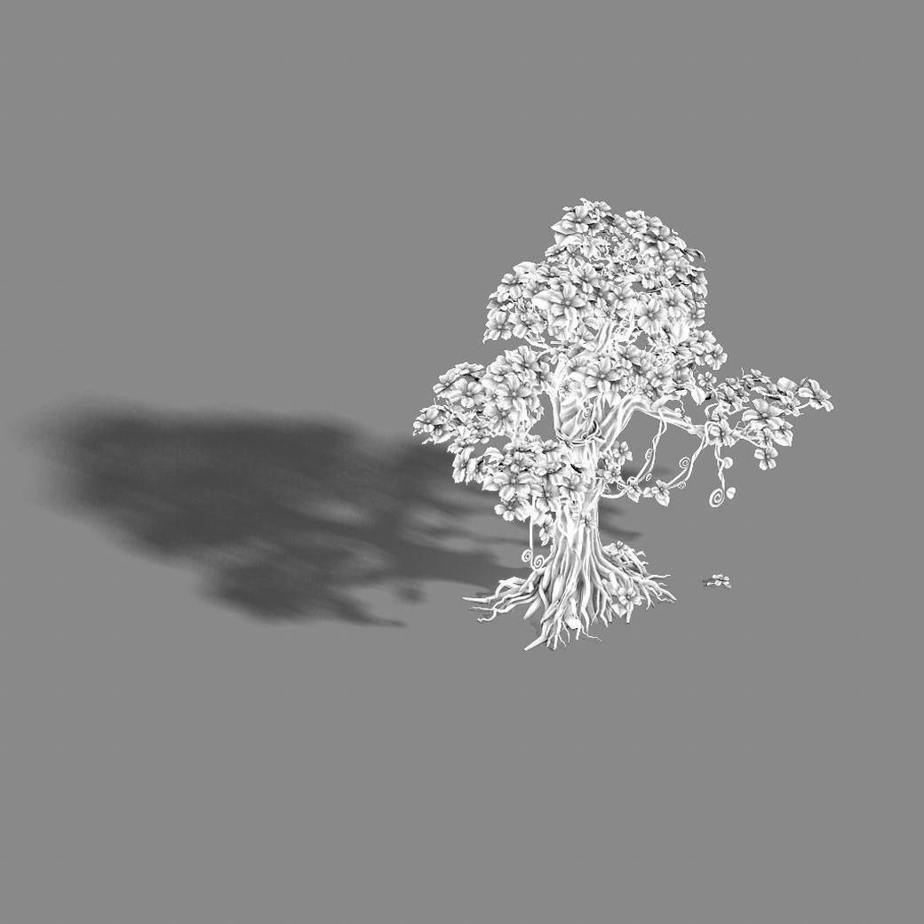 Lanruo Temple - Plants - White Tree 01 3D model_3