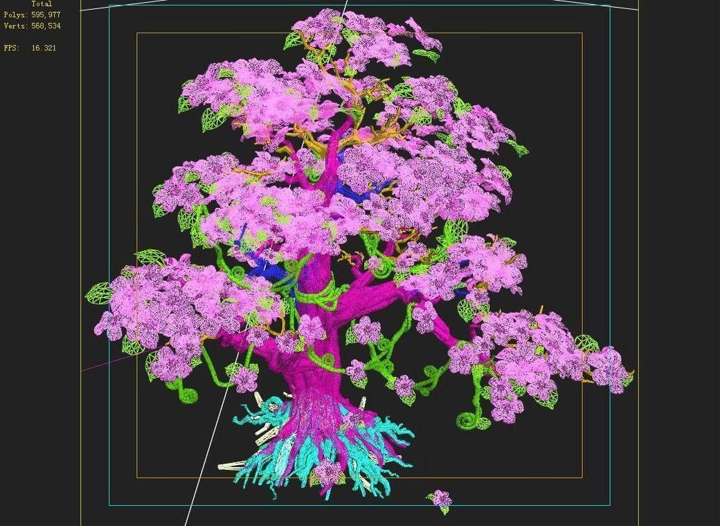 Lanruo Temple - Plants - White Tree 01 3D model_8