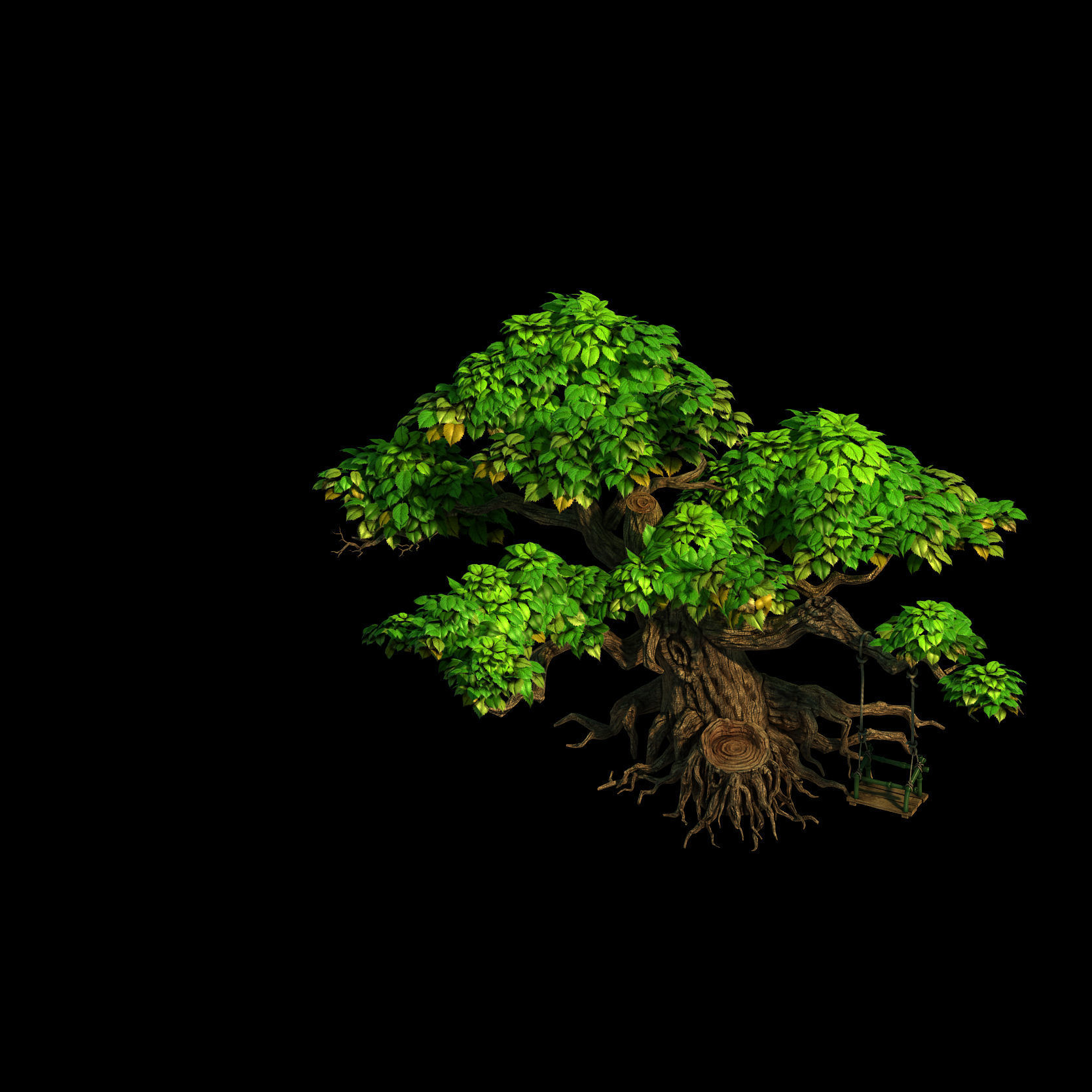 Liuli Island - big tree 01 3D model_3