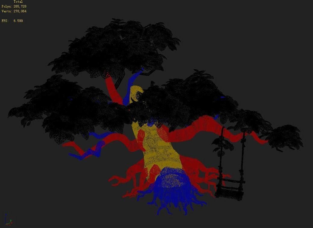 Liuli Island - big tree 01 3D model_4