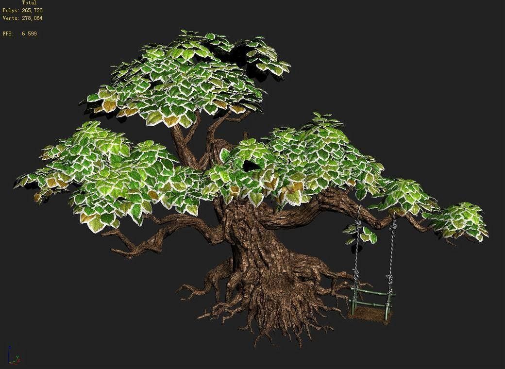 Liuli Island - big tree 01 3D model_5